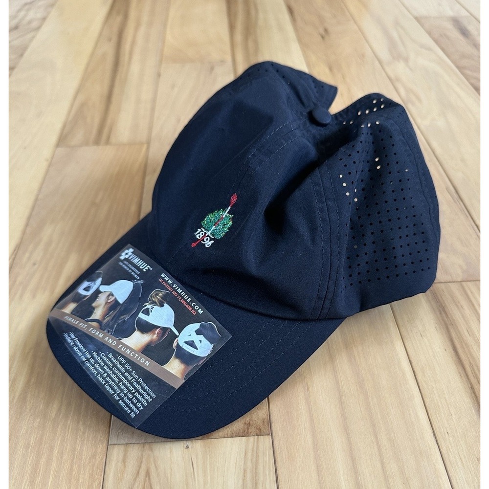 Merion Golf Club 1896 Hat Black Adjustable Womens Hair Holder Vimhue NWT